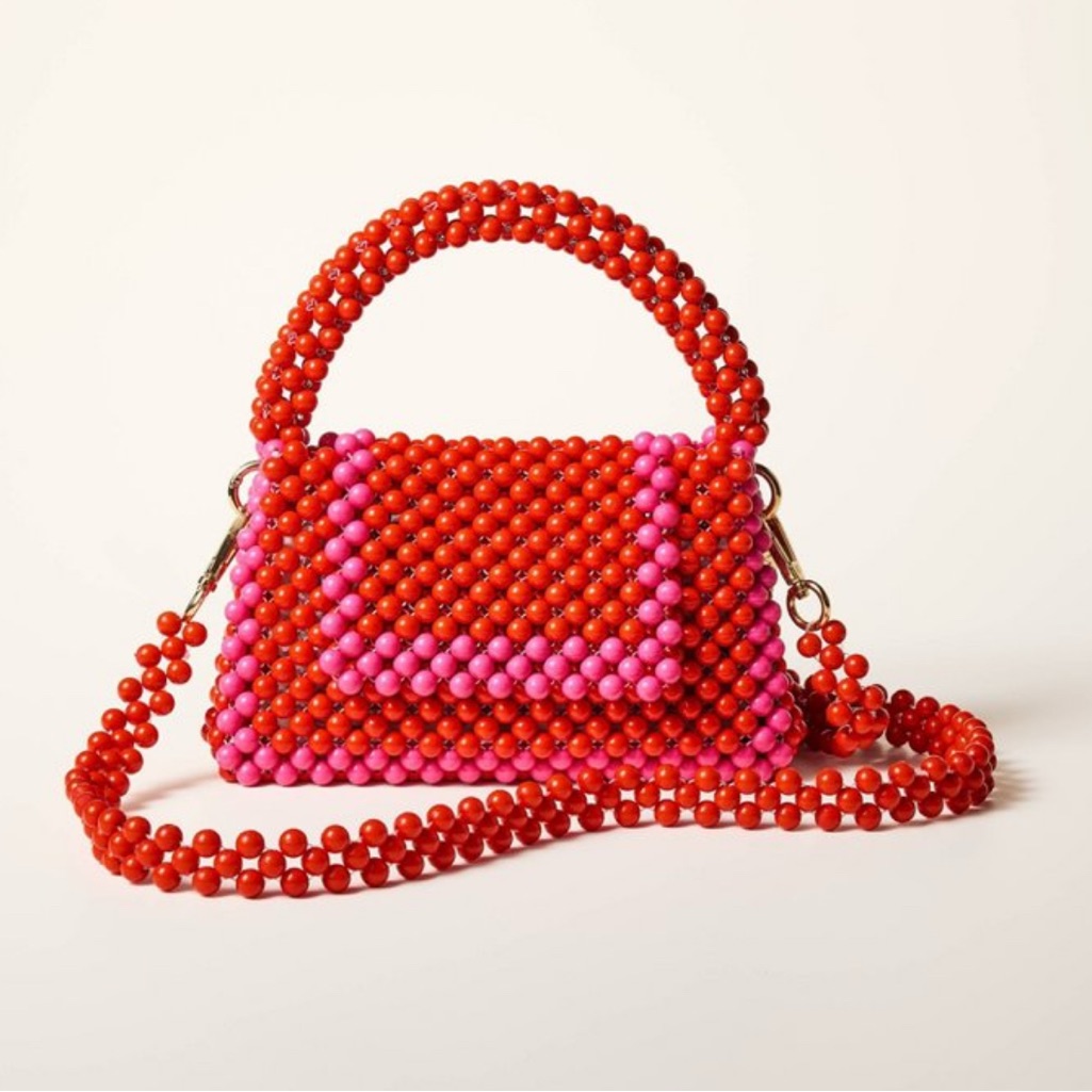 Kate Spade Limited Edition Red And Pink Beaded Handbag